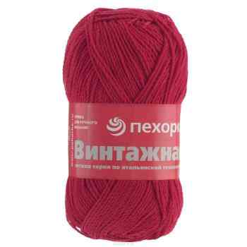 Пряжа для вязания Пехорка "Винтажная", цвет: красный (06), 240 м, 100 г, 5 шт