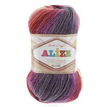 Пряжа для вязания Alize "Superlana Klasik Pastel Batik", цвет: кремовый, фиолетовый, розовый (4264), 100 г, 280 м, 5 шт
