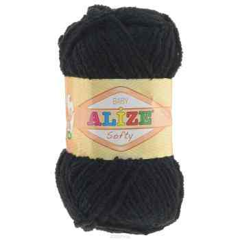Пряжа для вязания Alize "Softy", цвет: черный (60), 115 м, 50 г, 5 шт