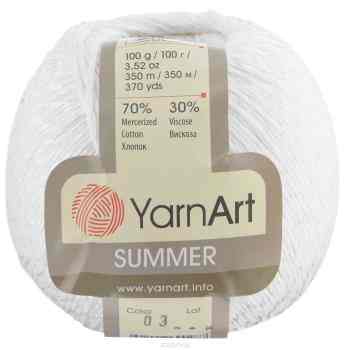 Пряжа для вязания YarnArt "Summer", цвет: белый (03), 350 м, 100 г, 4 шт
