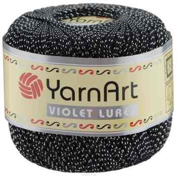 Пряжа для вязания YarnArt "Violet Lurex", цвет: черный, серебристый (1999), 270 м, 50 г, 6 шт