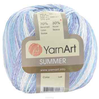 Пряжа для вязания YarnArt "Summer", цвет: белый, голубой, сиреневый (122), 350 м, 100 г, 4 шт