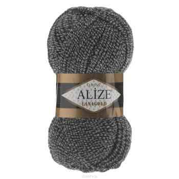 Пряжа для вязания Alize "Lanagold", цвет: черный, светло-серый (601), 240 м, 100 г, 5 шт