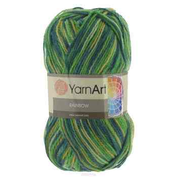 Пряжа для вязания YarnArt "Rainbow", цвет: зеленый, салатовый, бежевый (0053), 310 м, 100 г, 5 шт