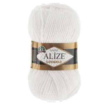 Пряжа для вязания Alize "Lanagold", цвет: белый (55), 240 м, 100 г, 5 шт