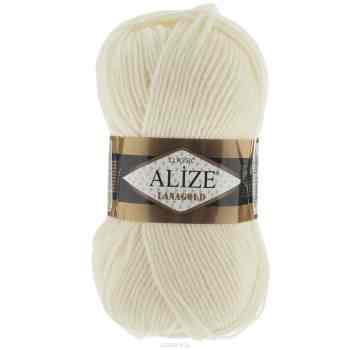 Пряжа для вязания Alize "Lanagold", цвет: молочный (62), 240 м, 100 г, 5 шт