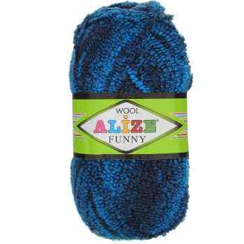 Пряжа для вязания Alize "Wool Funny", цвет: темно-синий, бирюзовый (1309), 170 м, 100 г, 5 шт