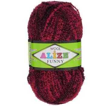 Пряжа для вязания Alize "Wool Funny", цвет: красный, бордовый (1050), 170 м, 100 г, 5 шт