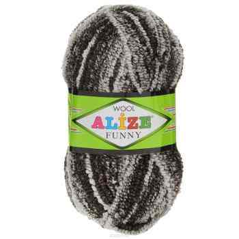 Пряжа для вязания Alize "Wool Funny", цвет: коричневый, молочный (1009), 170 м, 100 г, 5 шт