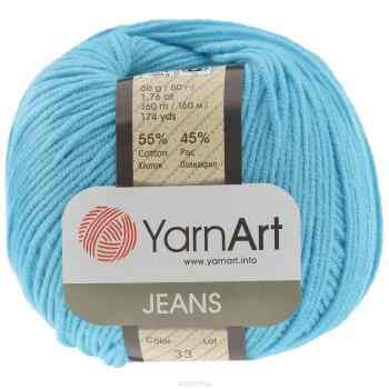 Пряжа для вязания YarnArt "Jeans", цвет: голубой (33), 160 м, 50 г, 10 шт