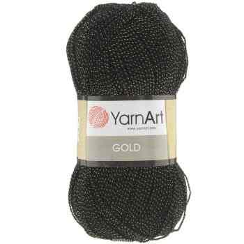 Пряжа для вязания YarnArt "Gold", цвет: черный, золотистый (9004), 400 м, 100 г, 5 шт
