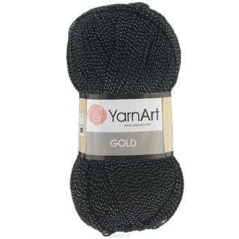 Пряжа для вязания YarnArt "Gold", цвет: черный, серебристый (13284), 400 м, 100 г, 5 шт