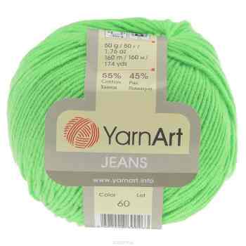 Пряжа для вязания YarnArt "Jeans", цвет: салатовый (60), 160 м, 50 г, 10 шт