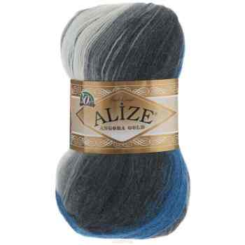 Пряжа для вязания Alize "Angora Gold Batik", цвет: белый, серый, голубой (4200), 550 м, 100 г, 5 шт