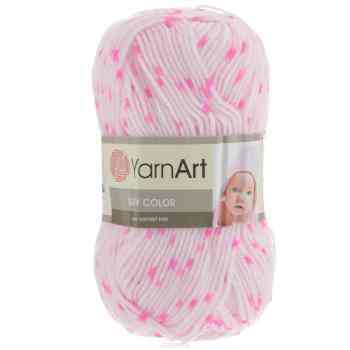 Пряжа для вязания YarnArt "Baby Сolor", цвет: белый, розовый (5113), 150 м, 50 г, 5 шт