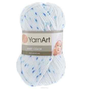 Пряжа для вязания YarnArt "Baby Сolor", цвет: белый, синий (5134), 150 м, 50 г, 5 шт