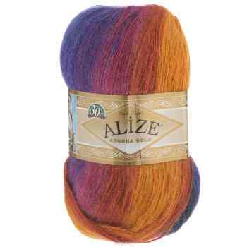 Пряжа для вязания Alize "Angora Gold Batik", цвет: оранжевый, синий, сиреневый (4342), 550 м, 100 г, 5 шт