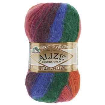 Пряжа для вязания Alize "Angora Gold Batik", цвет: рыжий, синий, зеленый (4343), 500 м, 100 г, 5 шт