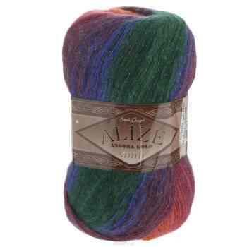 Пряжа для вязания Alize "Angora Gold Batik. Simli", цвет: рыжий, синий, зеленый (4343), 500 м, 100 г, 5 шт