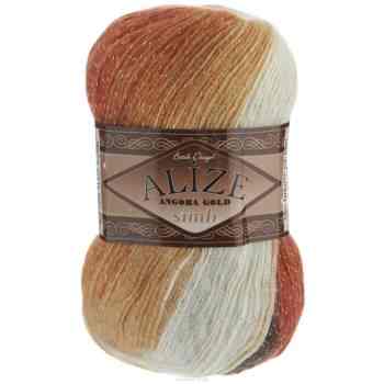 Пряжа для вязания Alize "Angora Gold Batik. Simli", цвет: рыжий, коричневый, песочный (2626), 500 м, 100 г, 5 шт