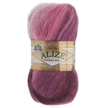Пряжа для вязания Alize "Angora Gold Batik", цвет: бордовый, светло-розовый, розовый (1895, 550 м, 100 г, 5 шт
