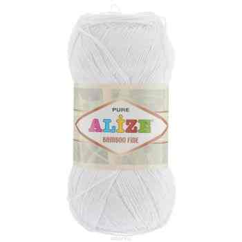 Пряжа для вязания Alize "Bamboo Fine", цвет: белый (55), 440 м, 100 г, 5 шт