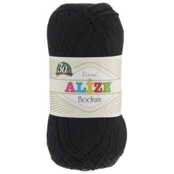 Пряжа для вязания Alize "Bodrum", цвет: черный (60), 280 м, 100 г, 5 шт