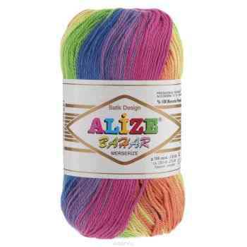 Пряжа для вязания Alize "Bahar Batik", цвет: желтый, зеленый, розовый (1774), 260 м, 100 г, 5 шт