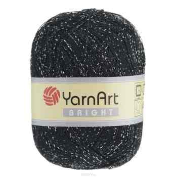 Пряжа для вязания YarnArt "Bright", цвет: черный, серебряный (107), 340 м, 90 г, 6 шт