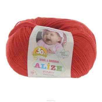 Пряжа для вязания Alize "Baby Wool", цвет: алый (56), 175 м, 50 г, 10 шт