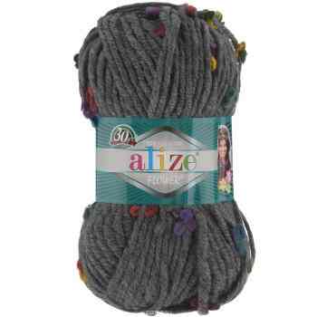 Пряжа для вязания Alize "Flower", цвет: серый, оранжевый, фиолетовый (5077), 80 м, 100 г, 5 шт