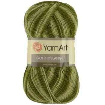 Пряжа для вязания YarnArt "Gold Melange", цвет: зеленый, хаки, оливковый (9503), 400 м, 100 г, 5 шт