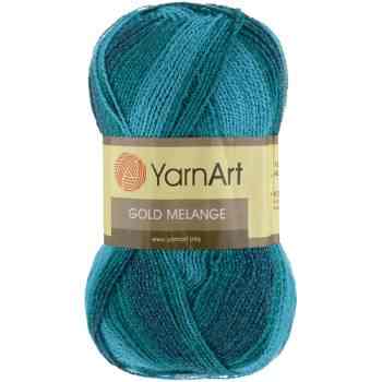Пряжа для вязания YarnArt "Gold Melange", цвет: голубой, бирюзовый, серый (9508), 400 м, 100 г, 5 шт