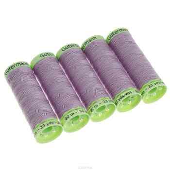 Нитки "Gutermann", цвет: сиреневый, 30 м, 5 шт
