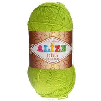 Пряжа для вязания Alize "Diva Stretch", цвет: салатовый (612), 400 м, 100 г, 5 шт