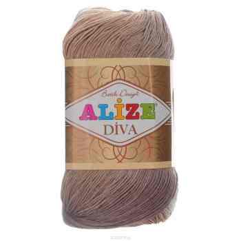 Пряжа для вязания Alize "Diva. Batik Design", цвет: коричневый, белый, 350 м, 100 г