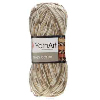 Пряжа для вязания YarnArt "Crazy Color", цвет: белый, коричневый, 260 м, 100 г, 5 шт