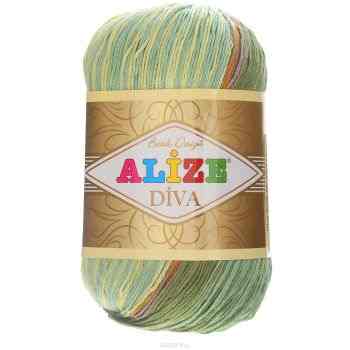 Пряжа для вязания Alize "Diva. Batik Design", цвет: зеленый, оранжевый (3239), 350 м, 100 г, 5 шт