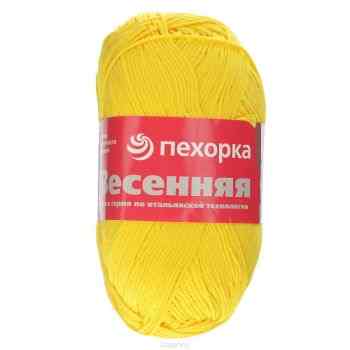 Пряжа для вязания Пехорка "Весенняя", цвет: желток (12), 250 м, 100 г, 5 шт