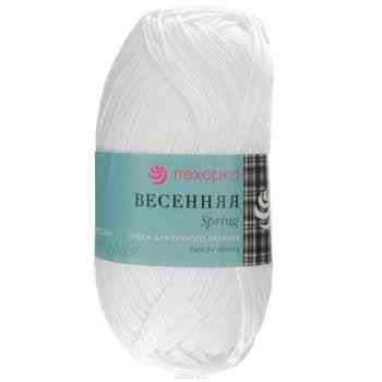 Пряжа для вязания Пехорка "Весенняя", цвет: белый (01), 250 м, 100 г, 5 шт
