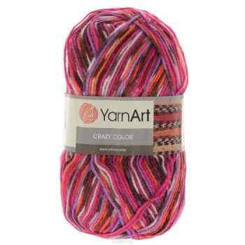 Пряжа для вязания YarnArt "Crazy Color", цвет: белый, оранжевый, розовый (149), 260 м, 100 г, 5 шт