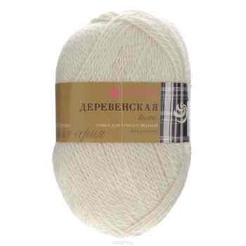 Пряжа для вязания Пехорка "Деревенская", цвет: белый (01), 250 м, 100 г, 10 шт