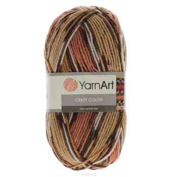 Пряжа для вязания YarnArt "Crazy Color", цвет: бежевый, коричневый, темно-коричневый (131), 260 м, 100 г, 5 шт
