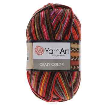 Пряжа для вязания YarnArt "Crazy Color", цвет: красный, желтый, коричневый (150), 260 м, 100 г, 5 шт
