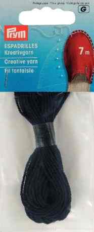 Нить декоративная для эспадрильи "Prym", цвет: чернильный, толщина 1 мм, длина 7 м