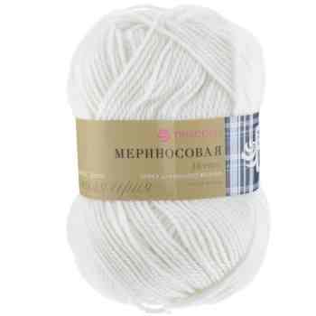 Пряжа для вязания Пехорка "Мериносовая", цвет: белый (01), 200 м, 100 г, 10 шт