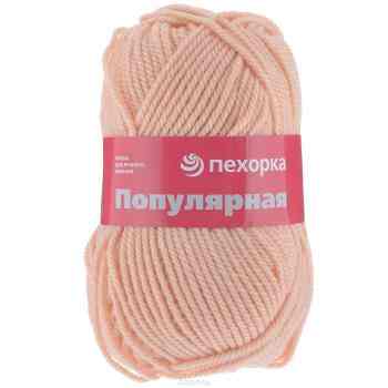 Пряжа для вязания Пехорка "Популярная", цвет: персиковый (18), 133 м, 100 г, 10 шт