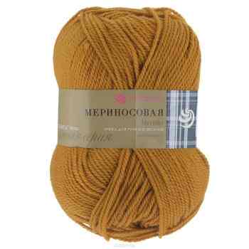Пряжа для вязания Пехорка "Мериносовая", цвет: горчица (447), 200 м, 100 г, 10 шт