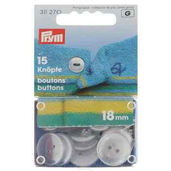 Пуговицы для халатов и пижам "Prym", цвет: перламутровый, 18 мм, 15 шт