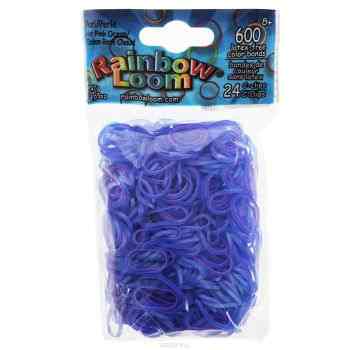 Резиночки безлатексные Rainbow Loom "Pearl", с клипсами, цвет: синий, сиреневый, 600 шт